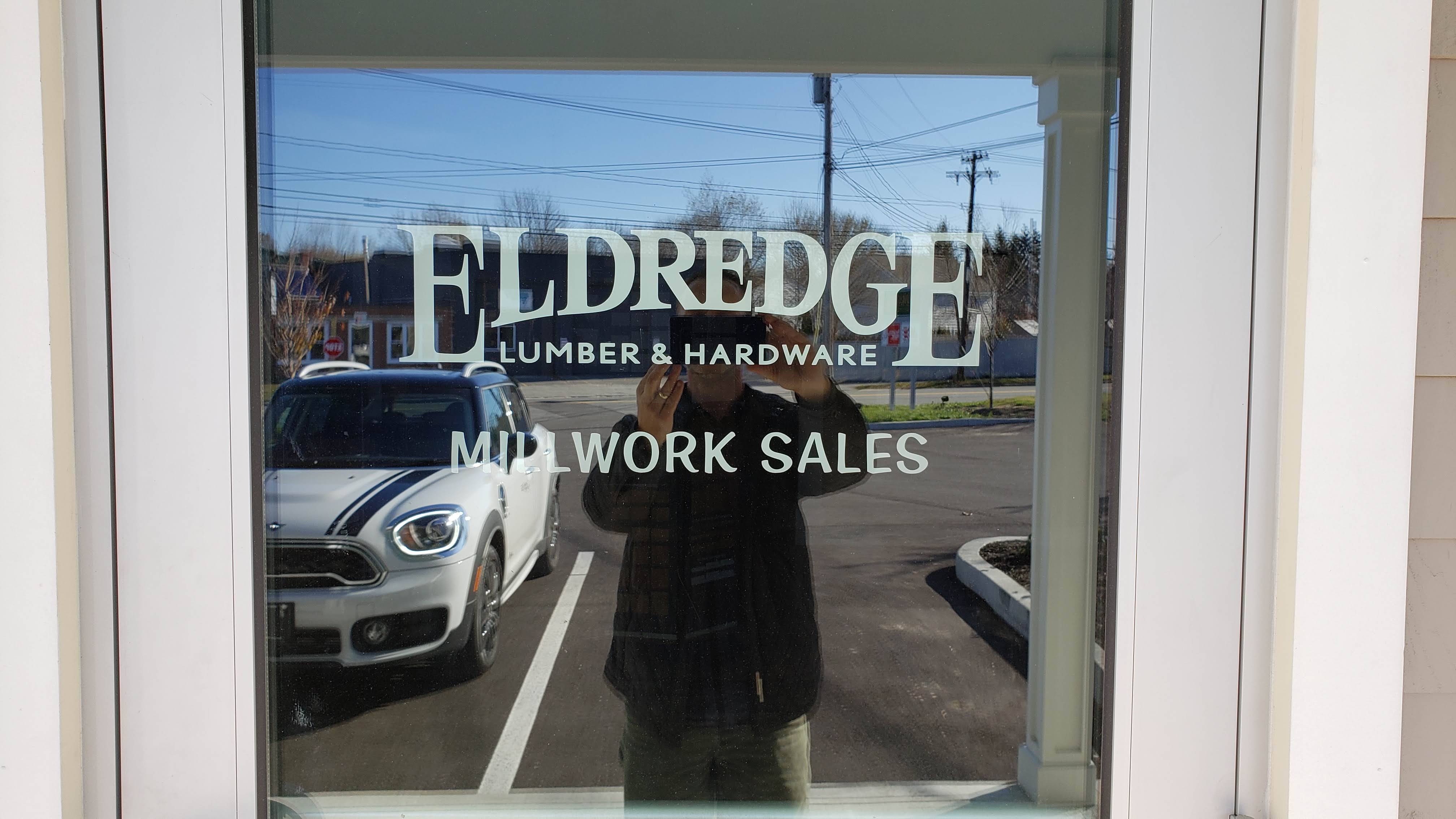 Eldredge Millwork Sales window lettering