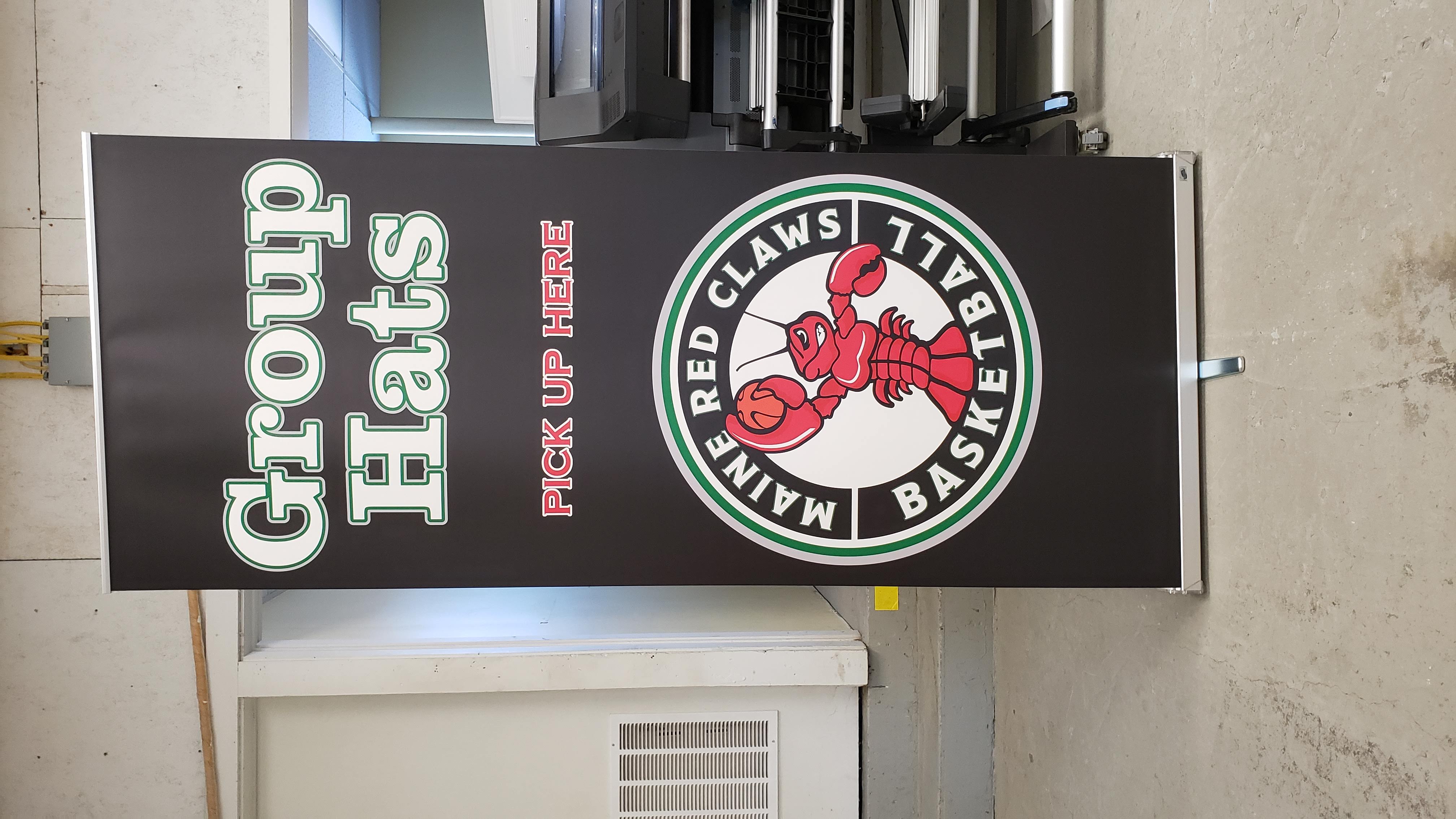 Red Claws Group Hats retractable banner