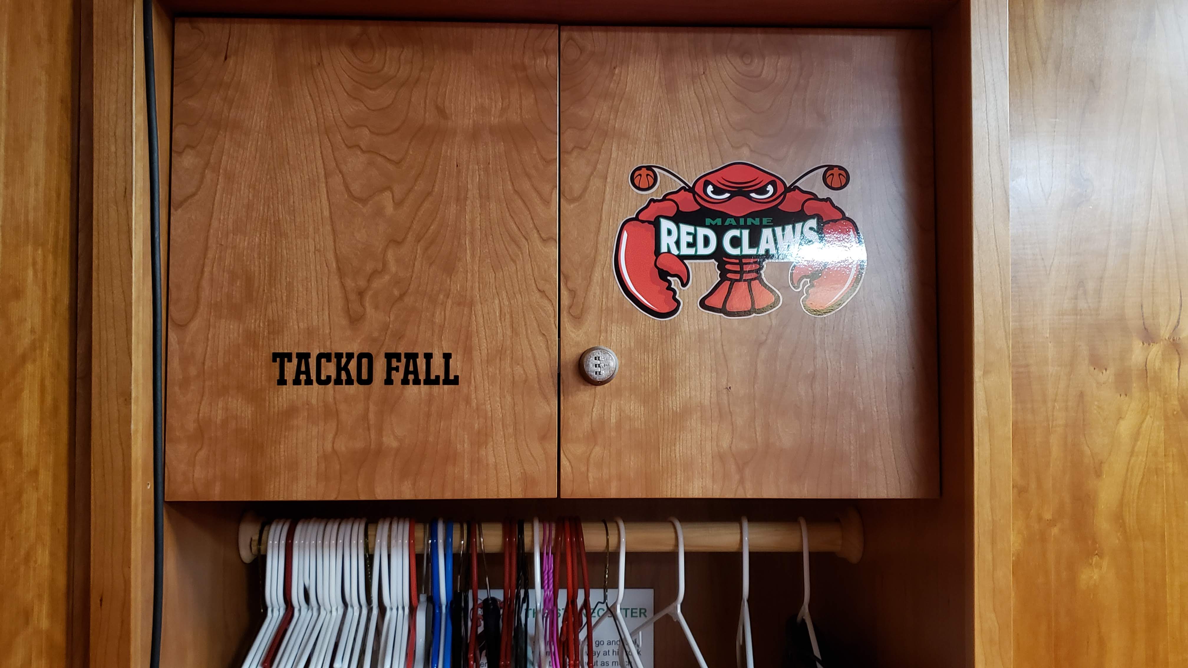 Red Claws locker decal and nameplate